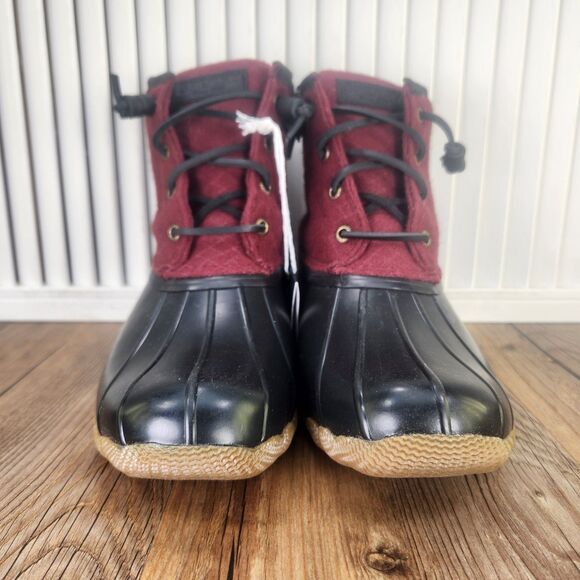 Sperry Saltwater Emboss Woolcord Women's 6.5 M Red Insulated Duck Boots STS85836 - Picture 3 of 13